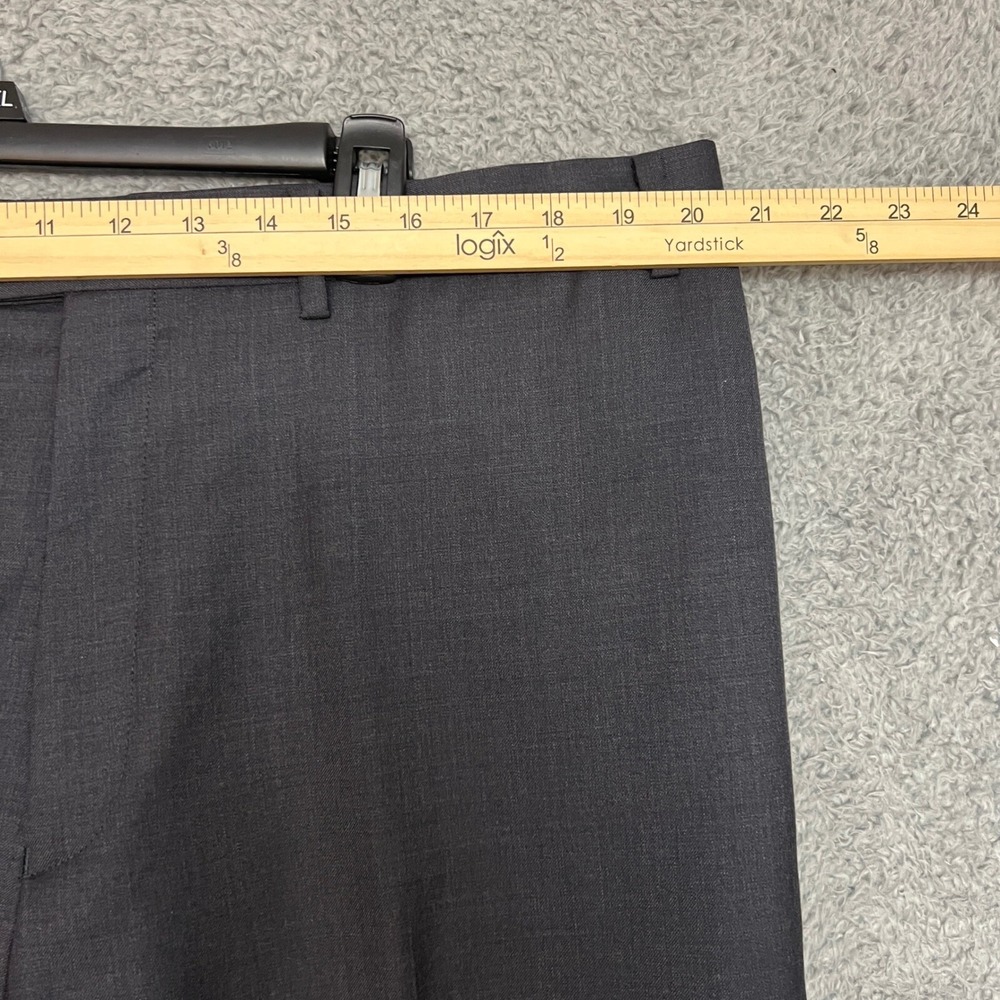 Calvin Klein Dress Pants Mens 40L Dark Gray Excellent Wool Blend Flat Front - Picture 5 of 9